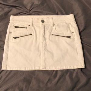 White Denim Mini Skirt